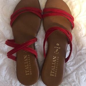 AUTHENTIC ITALIAN red strappy sandals